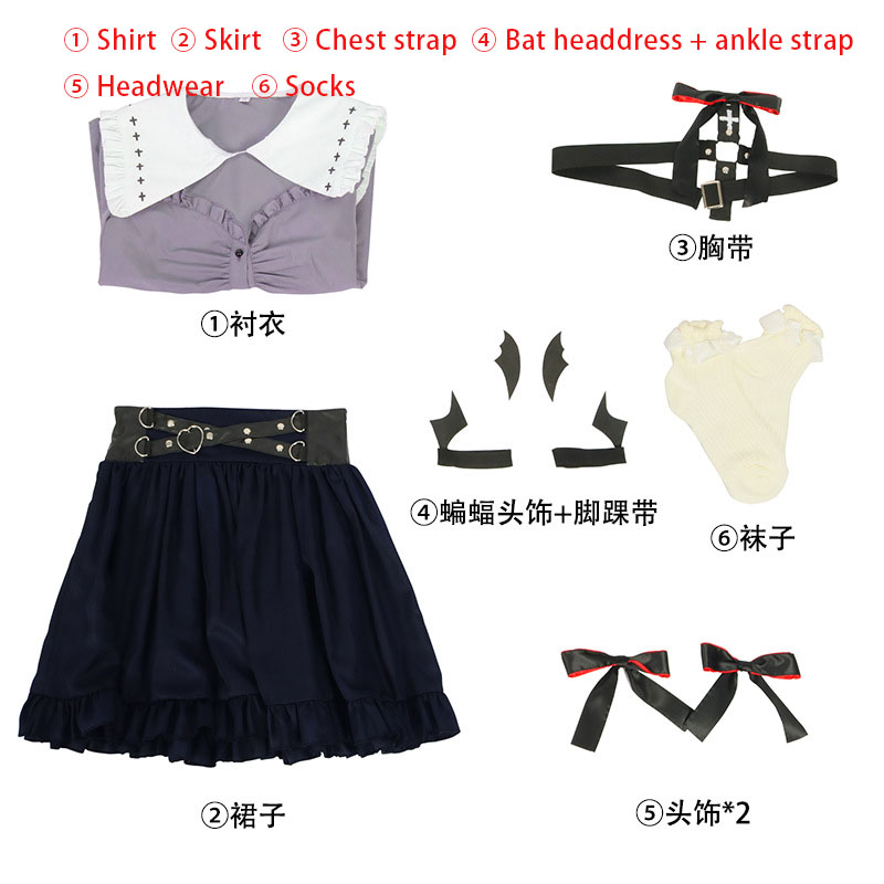 Anime Vtuber Kuzuha Sanya Cosplay Costume Women Dress Outfits Halloween Carnival Customize