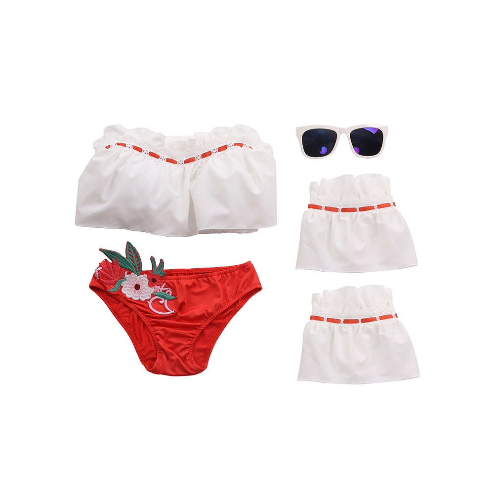 Summer Swimsuit Final Fantasy 14 Cosplay Swimsuit With Glasses Sexy Cute Embroidered Bikini Set Beachwear