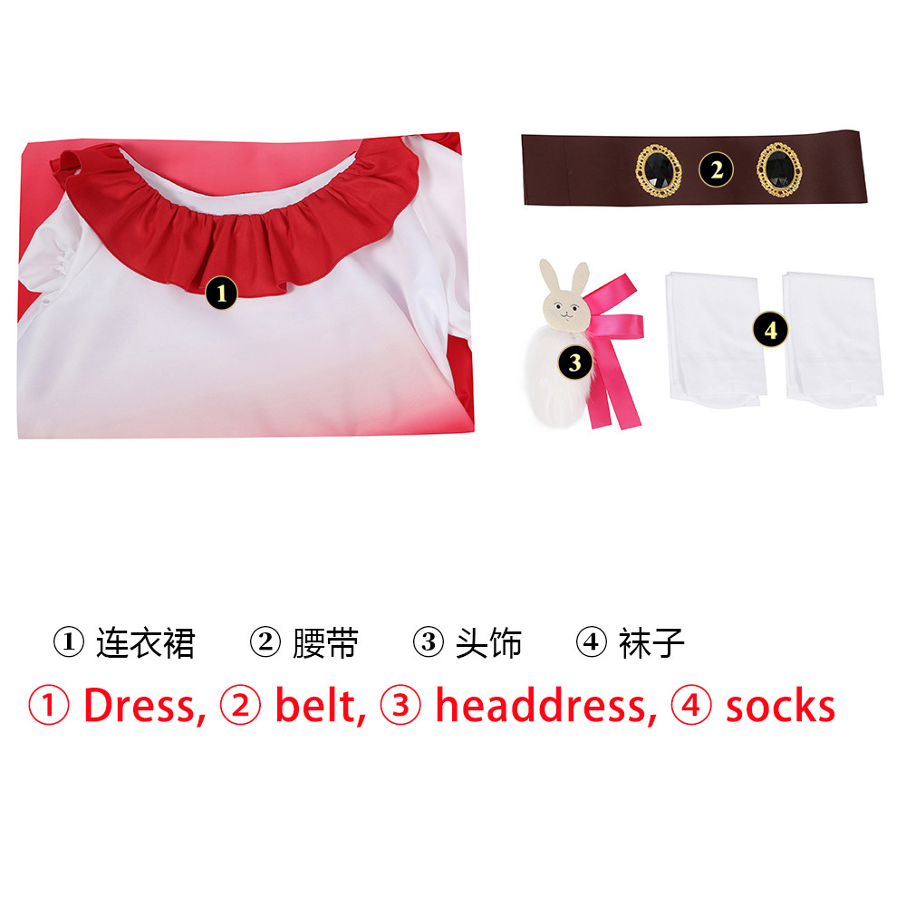 Anime Oshi No Ko Hoshino Ai Costume Women Girl Lolita Dress Sets white red Lady