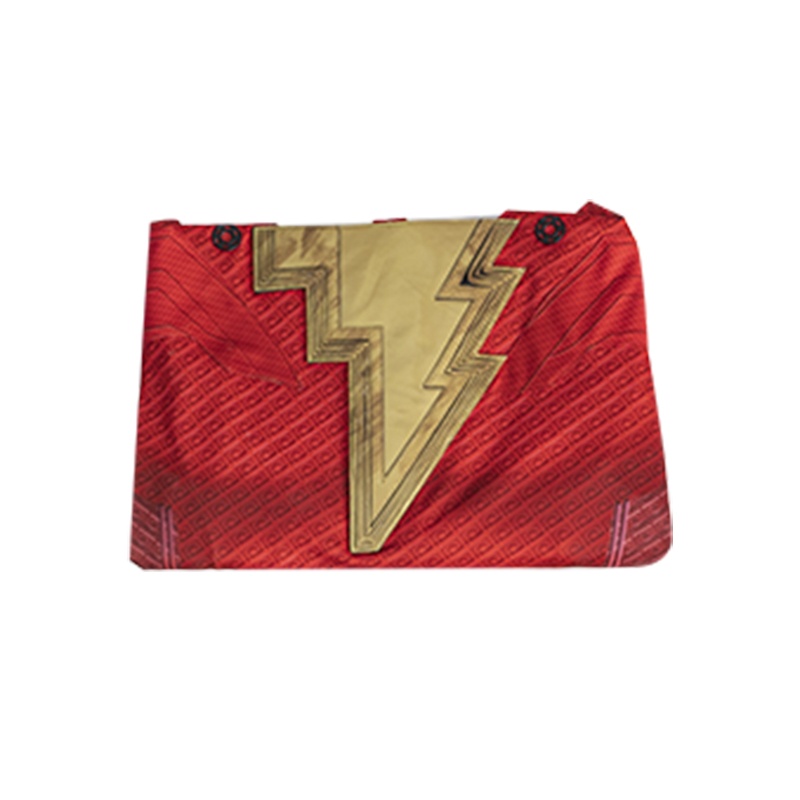  Shazam Fury Of The Gods Shazam Red Bodysuit Halloween Cosplay Costume Full Set DC Movie