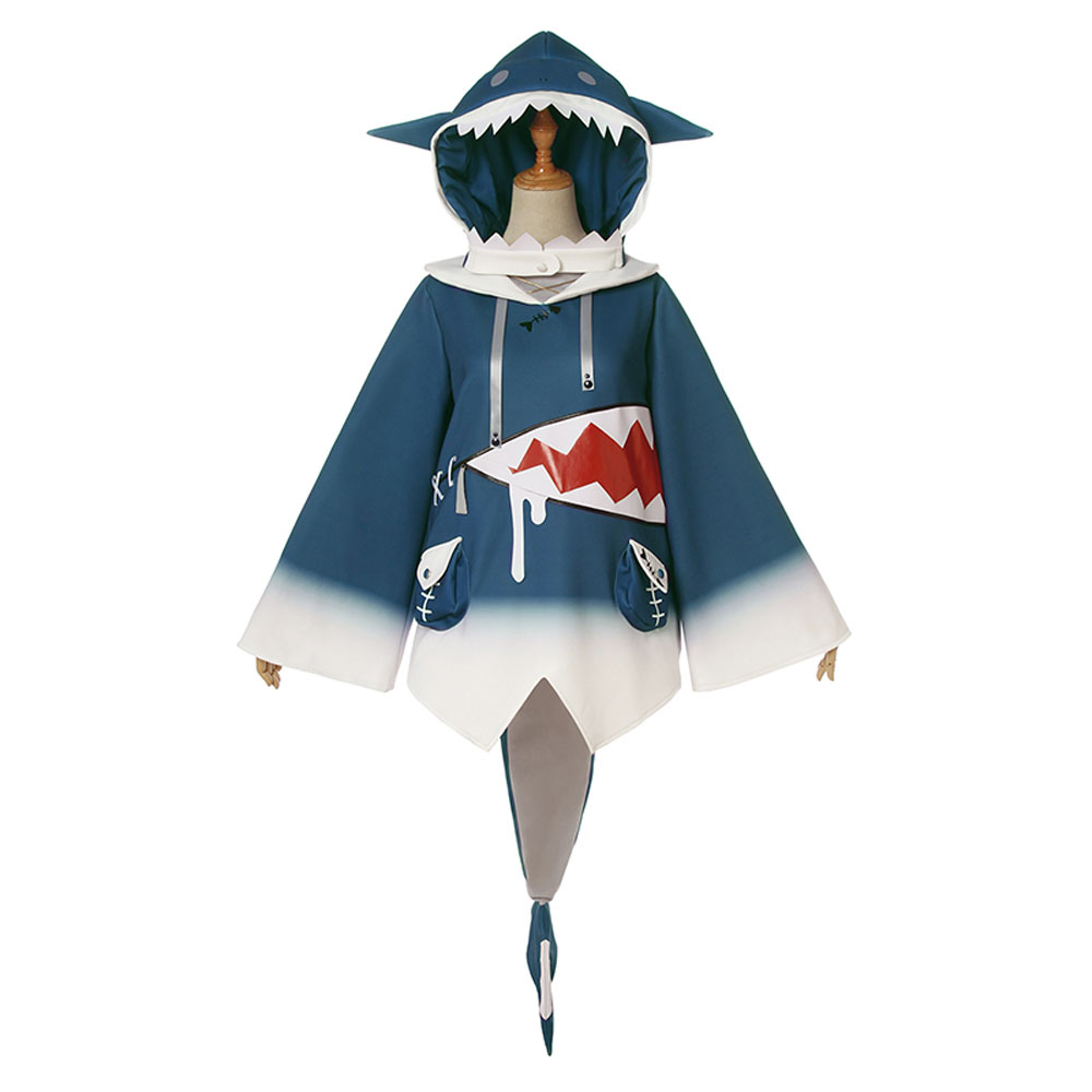  Gawr Gura Carnival Disguise Shark Cosplay Costume for Women Halloween Youtuber Cosplay Set Tail Wigs