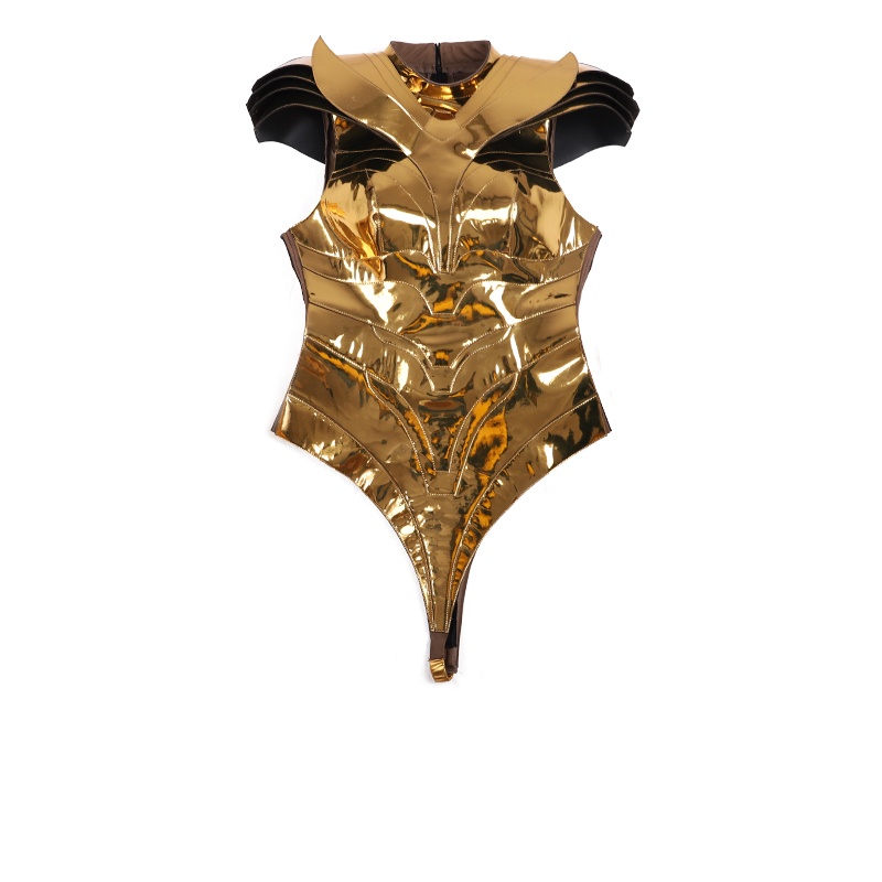 Wonder Woman Diana Prince Gold Cosplay Costume Outfit Women Bodysuit Shoes Set DC Movie