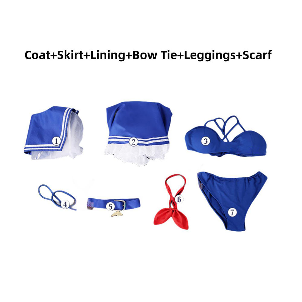 Shylily Lily Cosplay Anime Virtual YouTuber Costume Wig Summer Day Swimwear Bikini Woman 