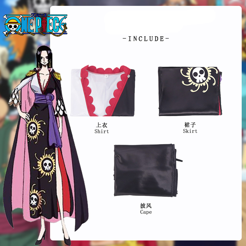 Anime One Piece Queen Boa Hancock Cosplay Costume purple red black anime cheongsam full set of women's clothing