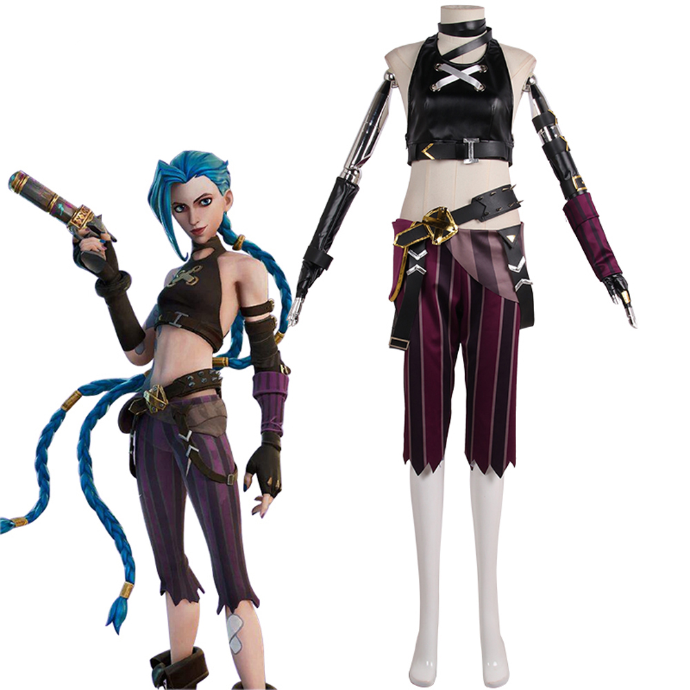 Game League of Legends LOL Jinx Cosplay Costume And Wigs DAX