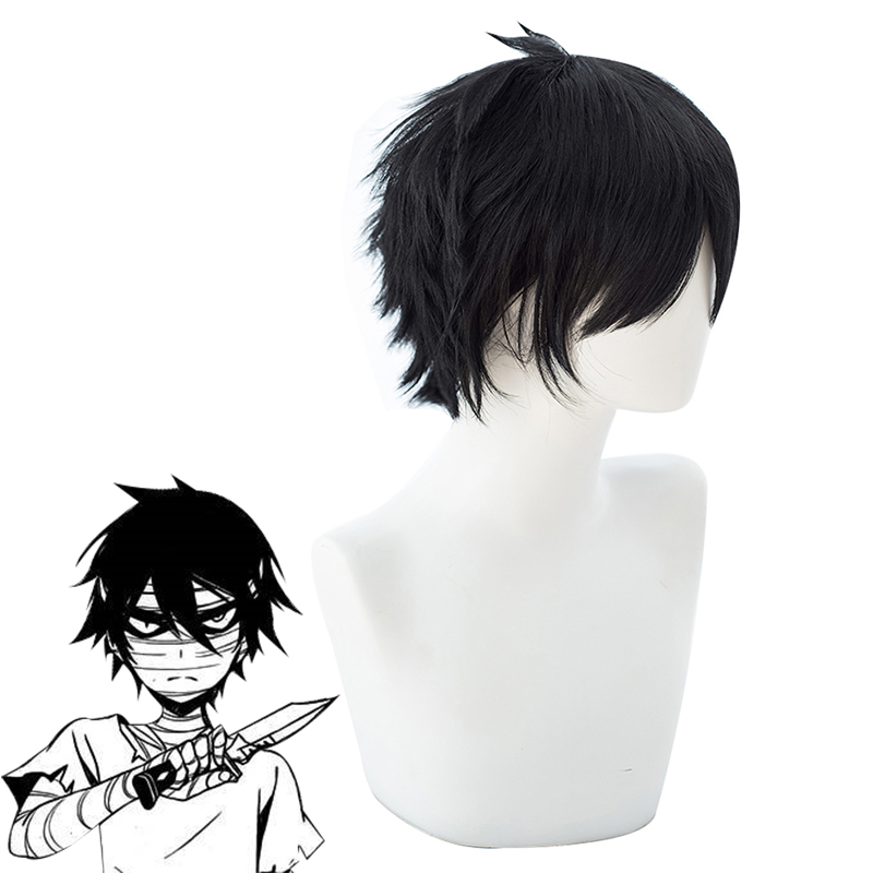 Angels Of Death Satsuriku No Tenshi Zack Black Cosplay Wig - New Edition