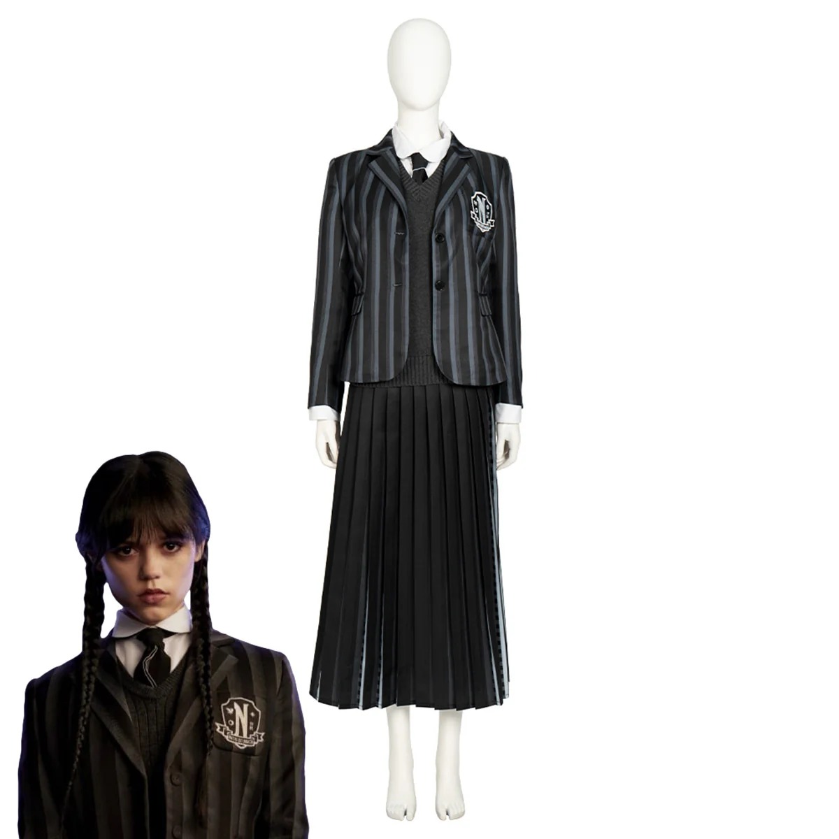 The Addams Family 2022 Wednesday Wednesday Addams School Uniform Cosplay Costume