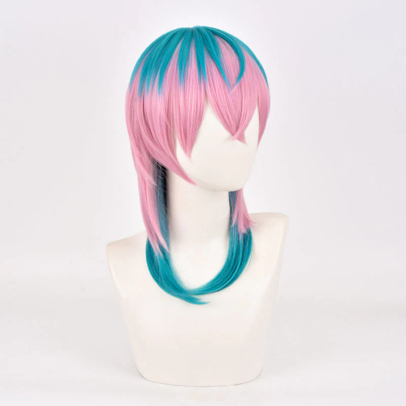 Anime Tokyo Revengers Rindo Haitani Blue Pink Short Cosplay Wigs