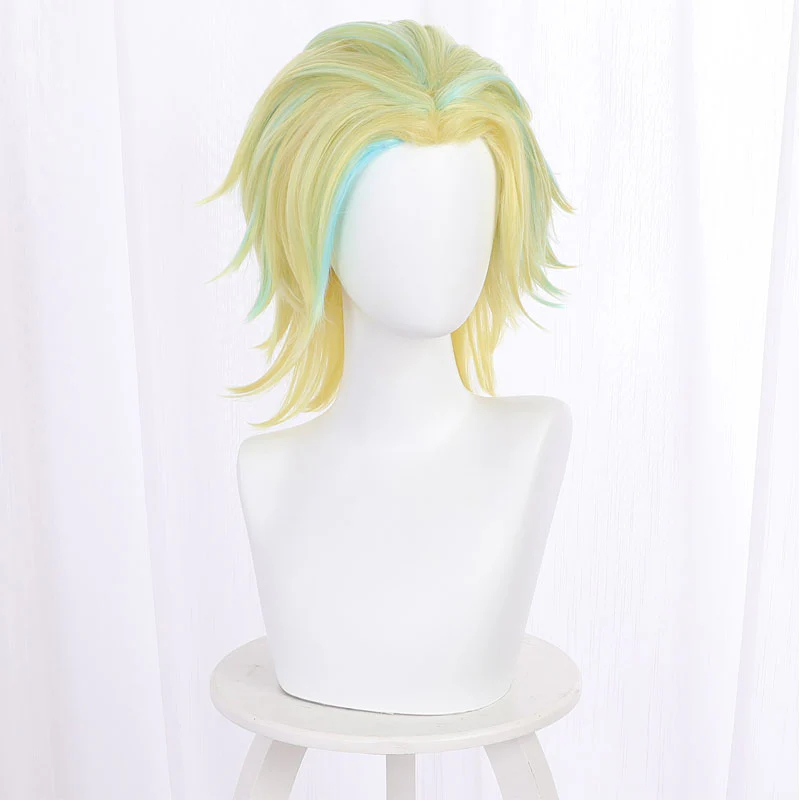 Anime Tokyo Revengers Rindo Haitani Yellow Blue Cosplay Wigs