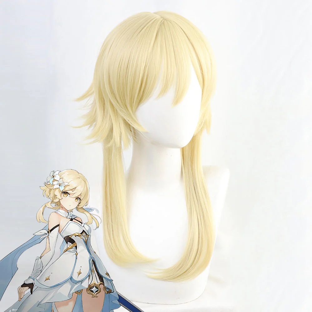 Genshin Impact Traveler Female Lumine Golden Cosplay Wig