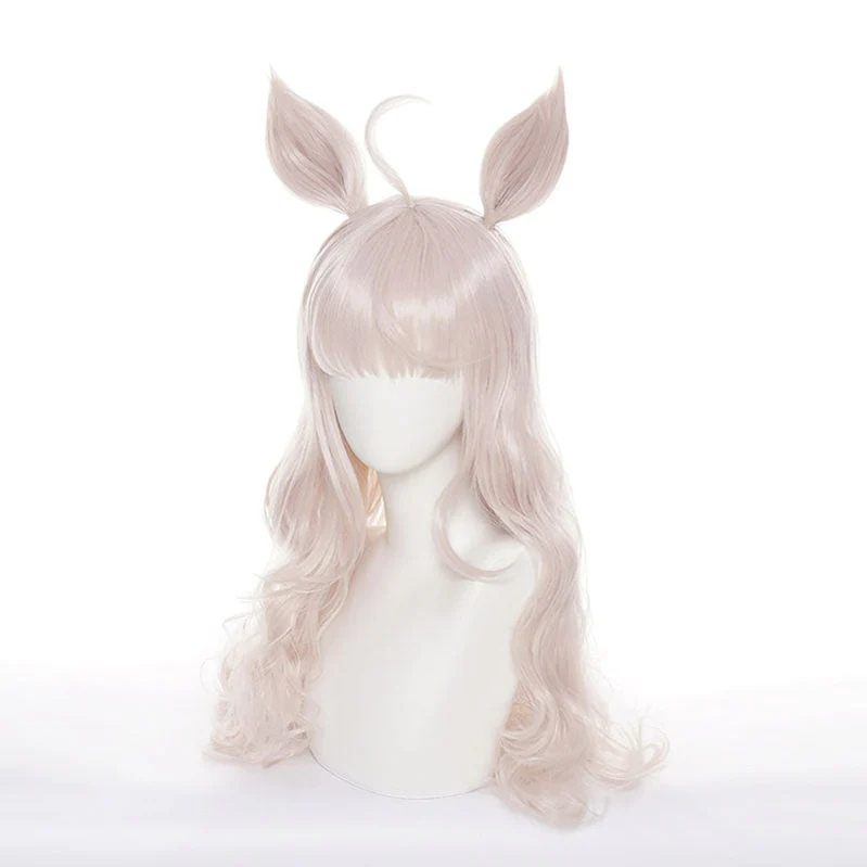 Uma Musume Pretty Derby Biwa Hayahide Bright Pink Long Cosplay Wigs With Ears
