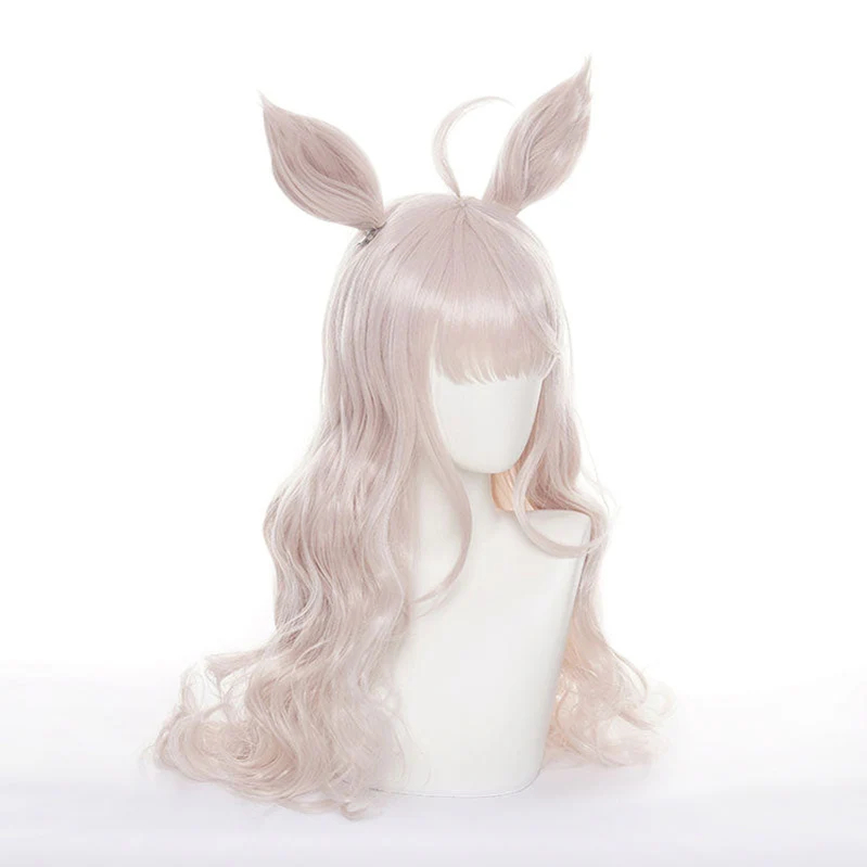 Uma Musume Pretty Derby Biwa Hayahide Bright Pink Long Cosplay Wigs With Ears