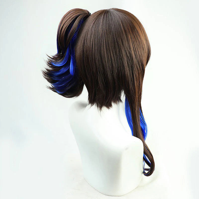 Uma Musume Pretty Derby Daitaku Helios Saddle Brown Blue Cosplay Wig