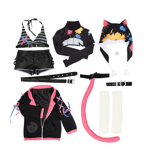 Anime Virtual YouTuber Nekota Tsuna Cosplay Costume Wig