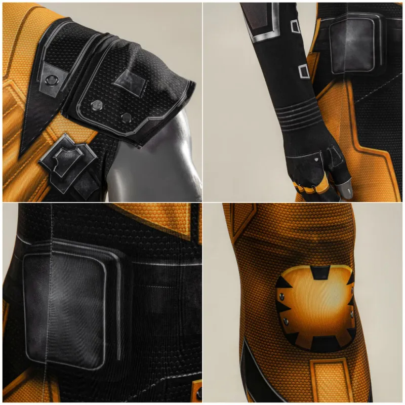 Revolution Wolf Comic Superhero Cosplay Costume Gold Battle Suit Halloween Gifts Printing Zentai Jumpsuit Costume Bodysuit—Marvel Movies