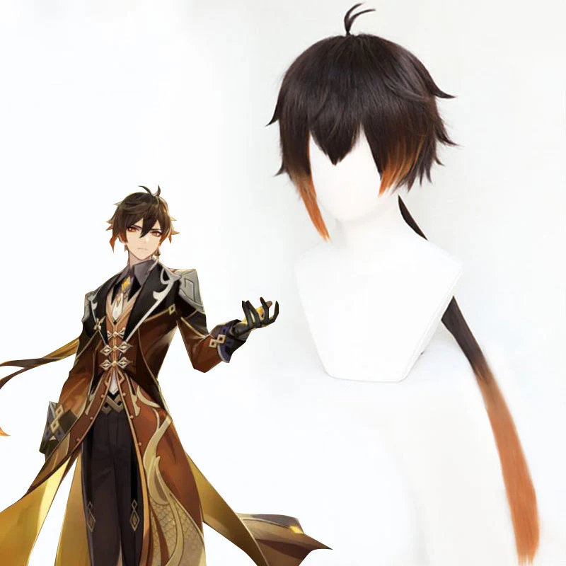 Genshin Impact Zhongli Brown Cosplay Wig