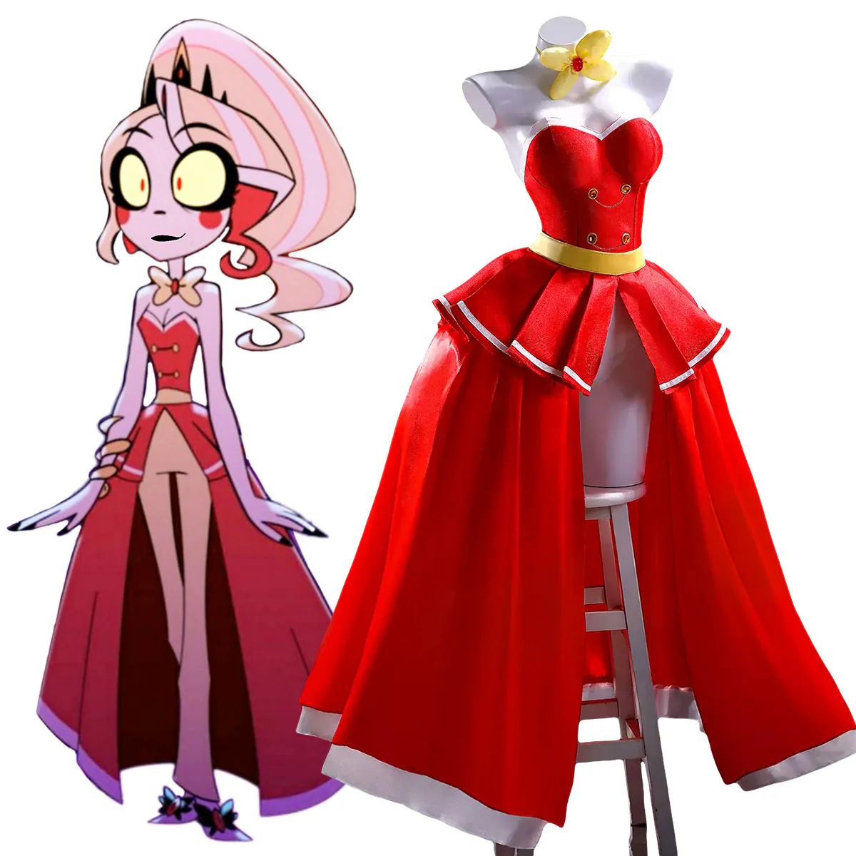 Hazbin Hotel Season 2 Charlie Party Dress Cosplay Costume