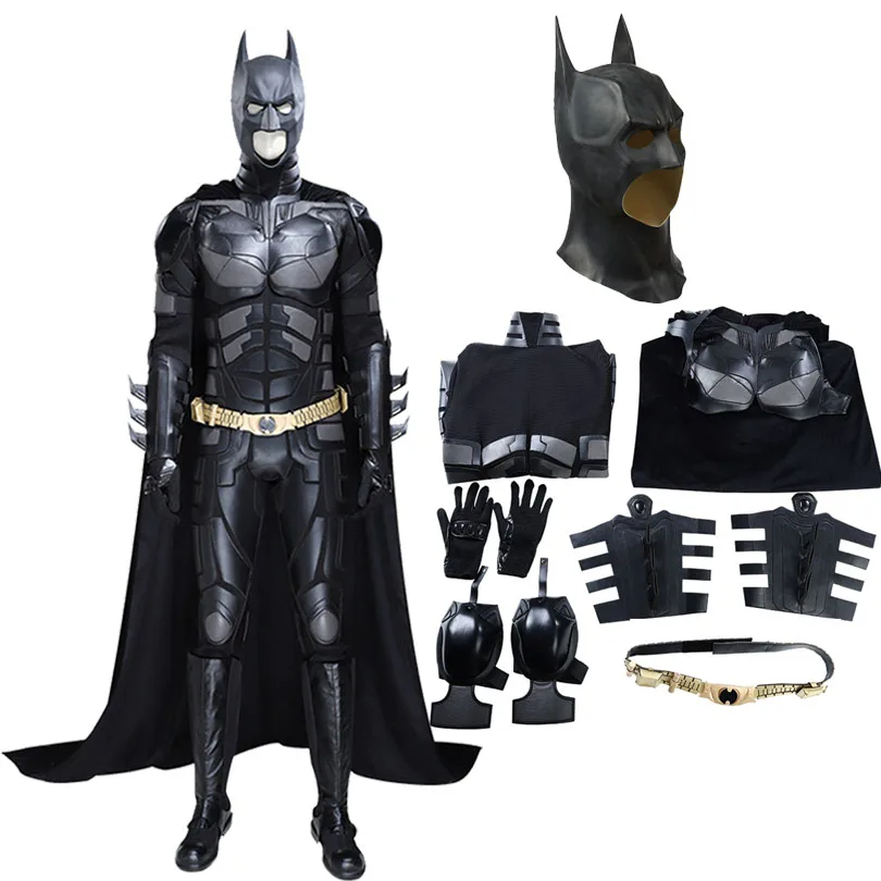 DC Movie Dark Black Knight Bat Hero Cloak Mask Bruce Wayne Cosplay Costume Clown Prank Carnival Outfits for Halloween