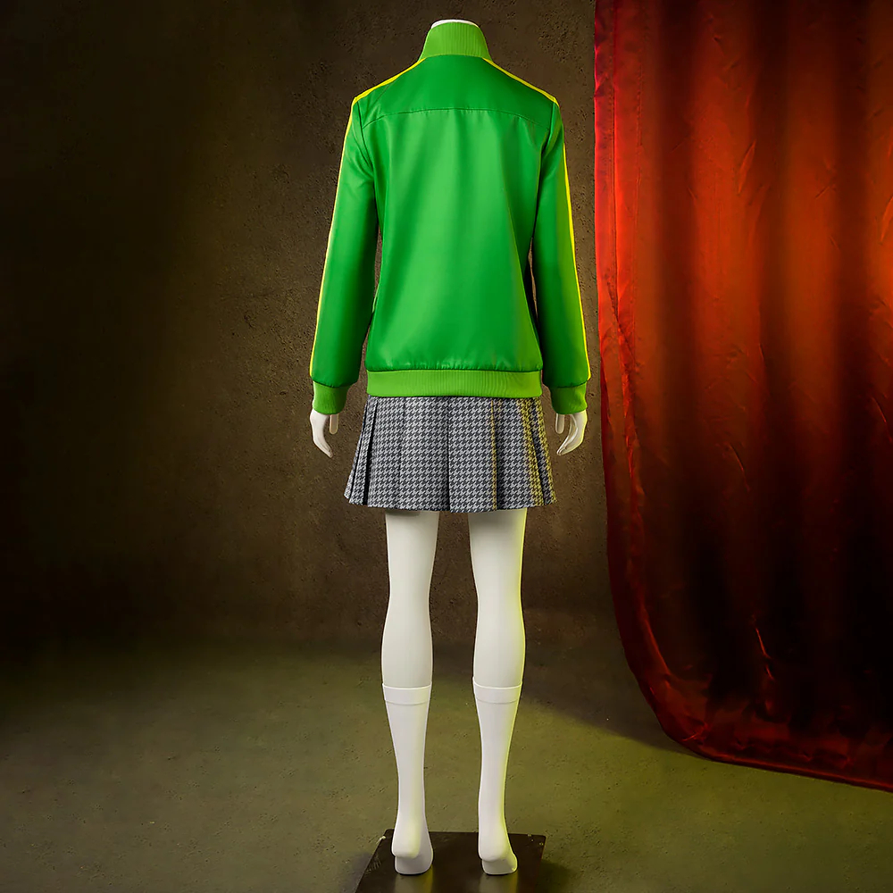Persona 4 Golden Satonaka Chie Green Cosplay Costume