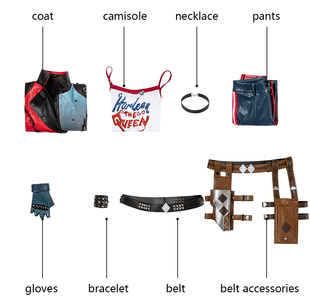 Harley Quinn Costume Cosplay Suit Suicide Squad  Kill the Justice League Movie 4612