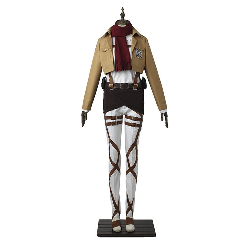 Anime Attack on Titan Mikasa Ackerman Training Corps Uniform Set Cosplay Costumes