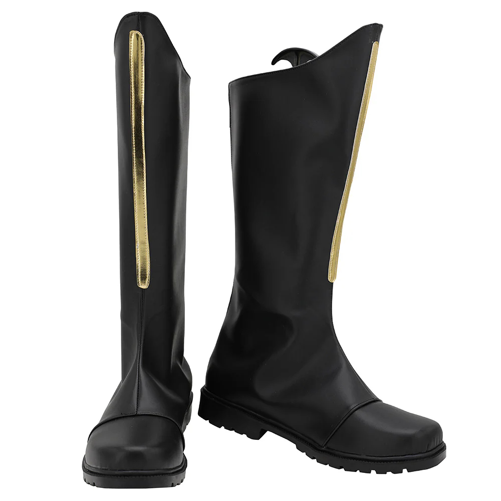 JoJo's Bizarre Adventure Jotaro Kujo Star Platinum Black Shoes Cosplay Boots