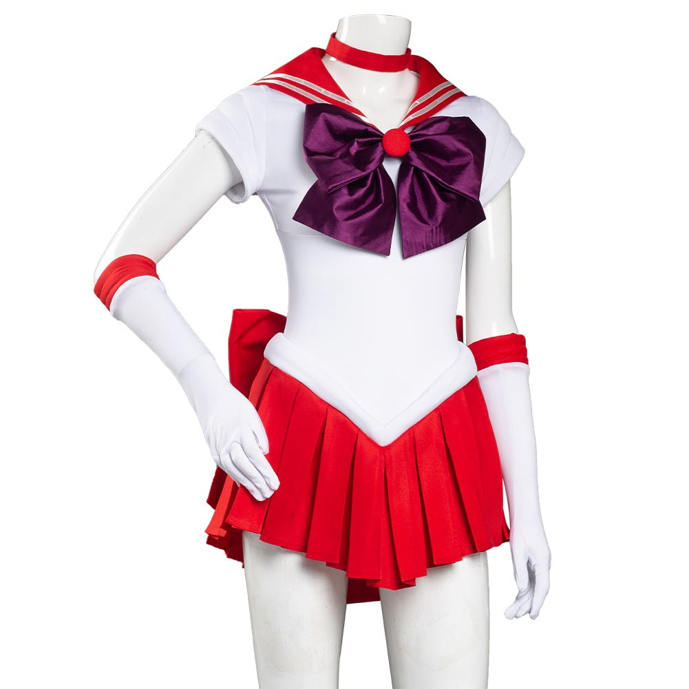 Sailor Moon Hino Rei Sailor Mars Red Uniform Dress Outfits Cosplay Costume