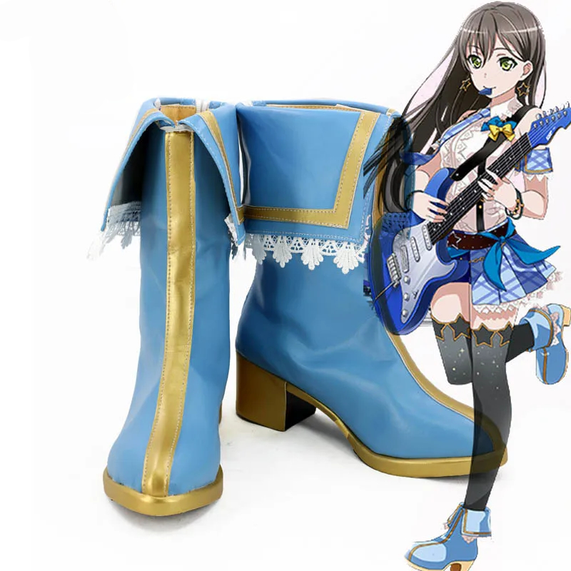 BanG Dream ! Girls Band Party! Hanazono Tae Blue Shoes Cosplay Boots