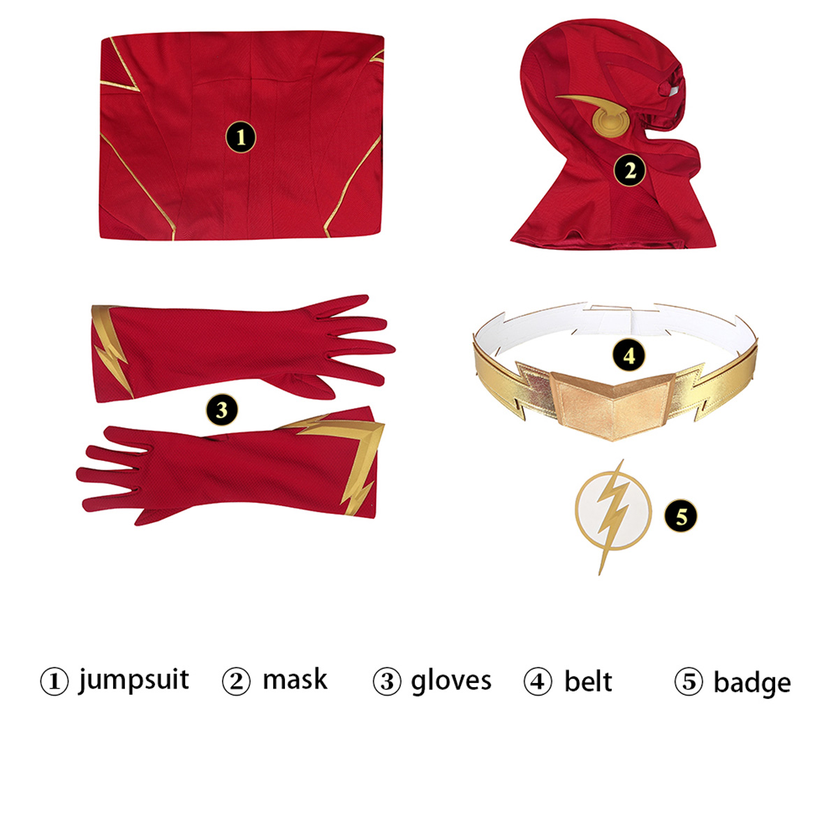 DC Movie The Flash S8 Cosplay Costumes Barry Allen Suit With Golden Boots 4906