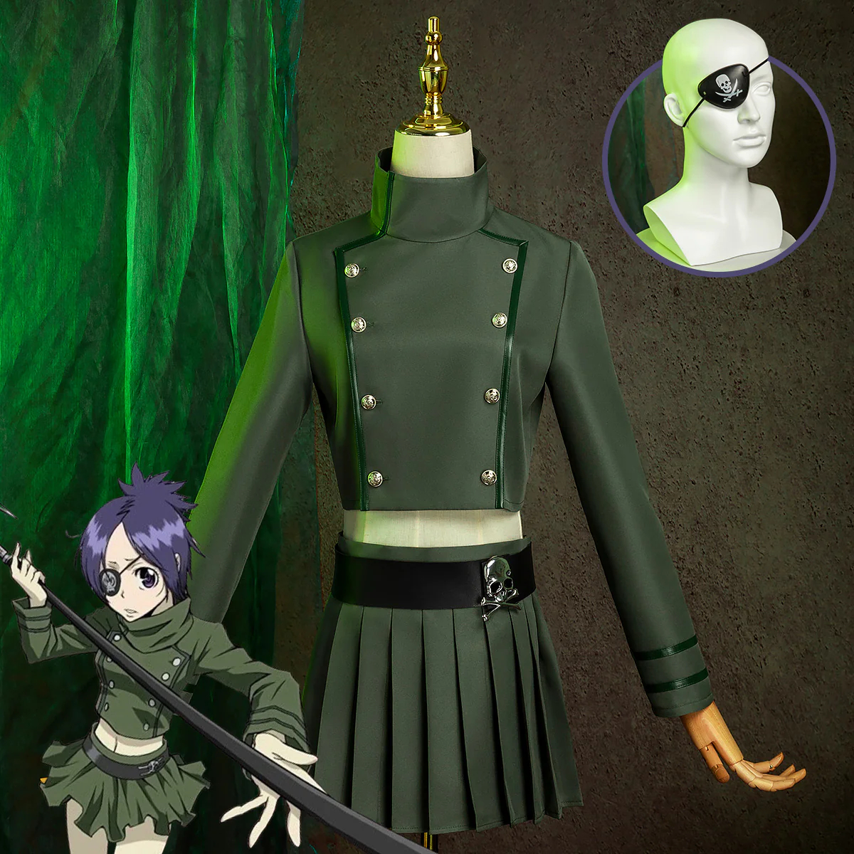 KKatekyo Hitman Reborn! Vongola Chrome Dokuro Cosplay Costume