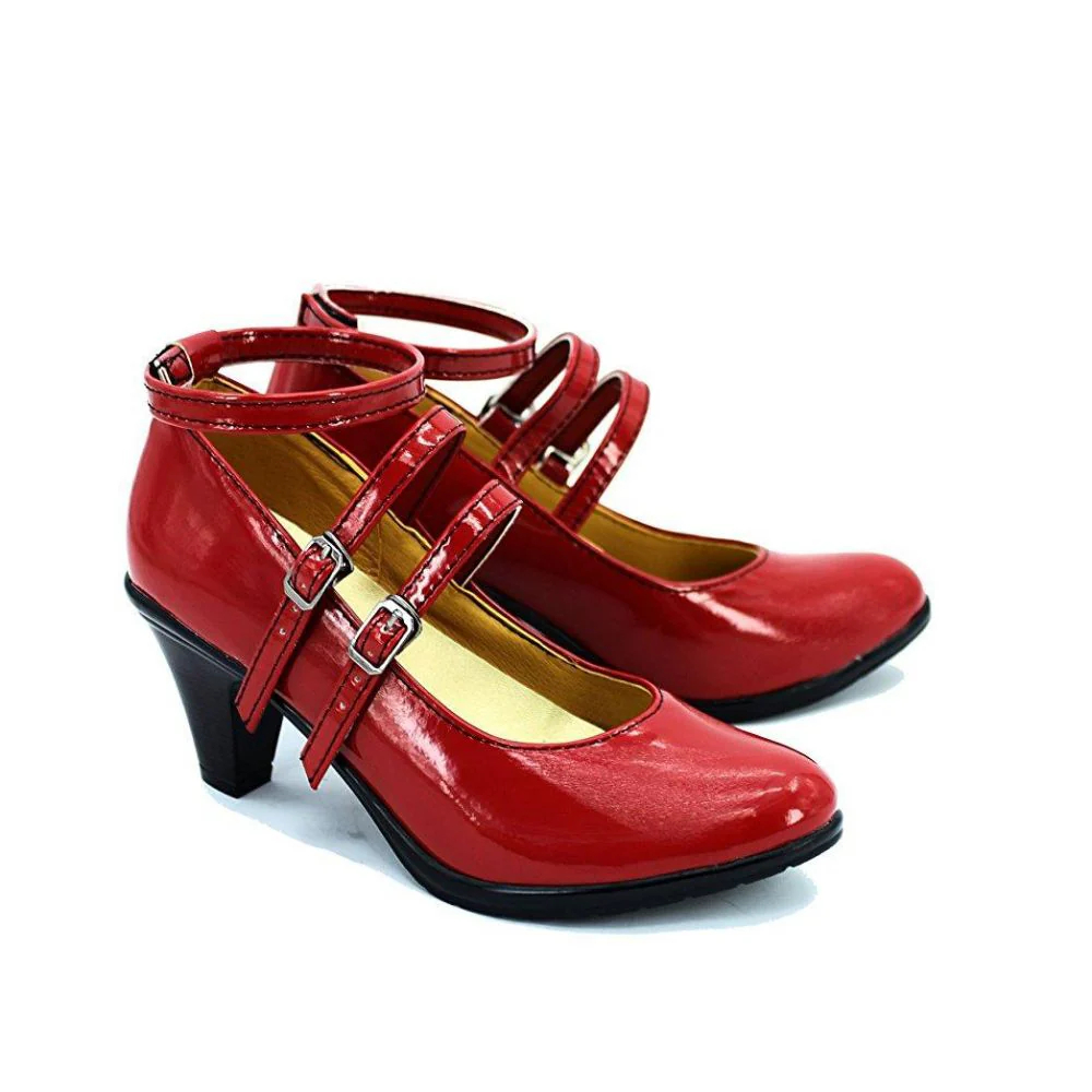 Danganronpa Dangan Ronpa Celestia Ludenberg Red Cosplay Shoes