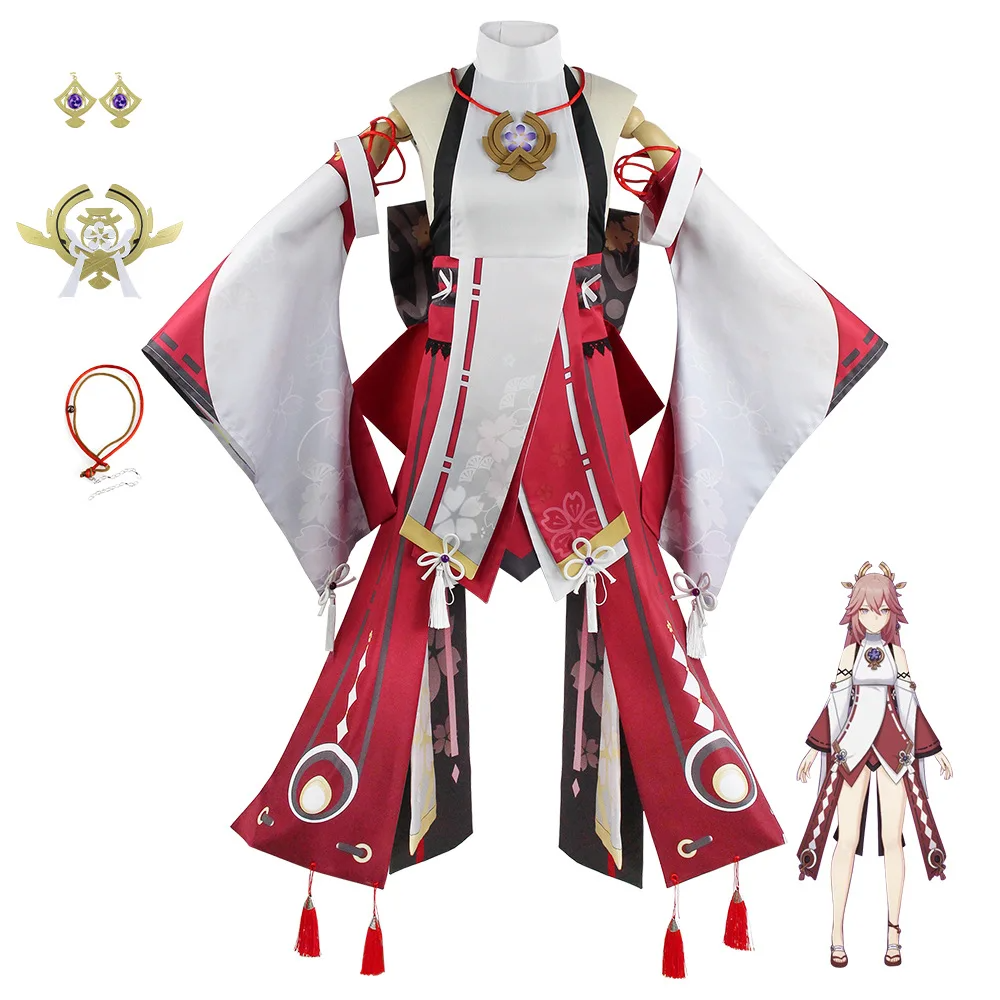 Genshin Impact Yae Miko Guuji Yae Halloween Cosplay Costume