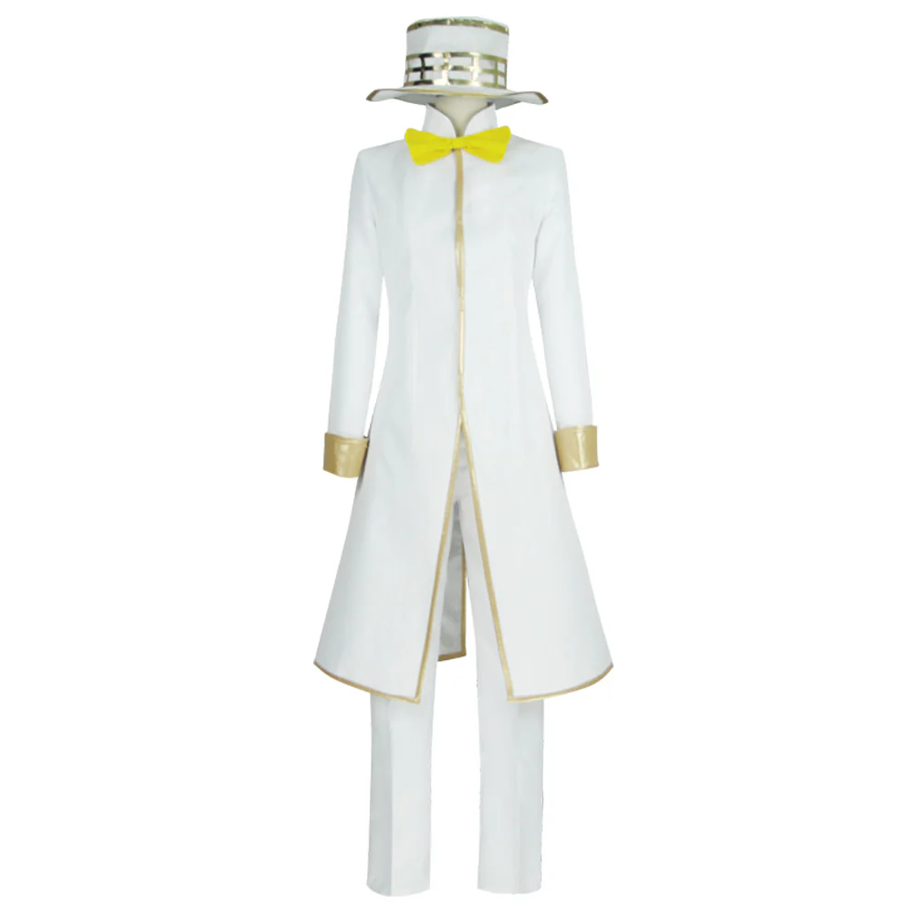 Jojo'S Bizarre Adventure :Unbreakble Diamond Rohan Kishibe Heaven' Door White Cosplay Costume