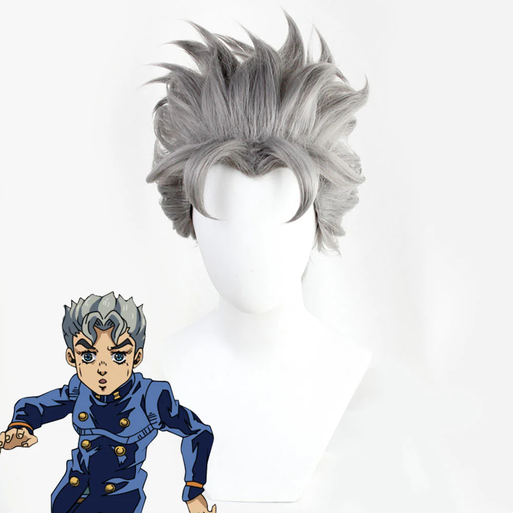 JoJo's Bizarre Adventure: Diamond Is Unbreakable Koichi Hirose Grey Cosplay Wig