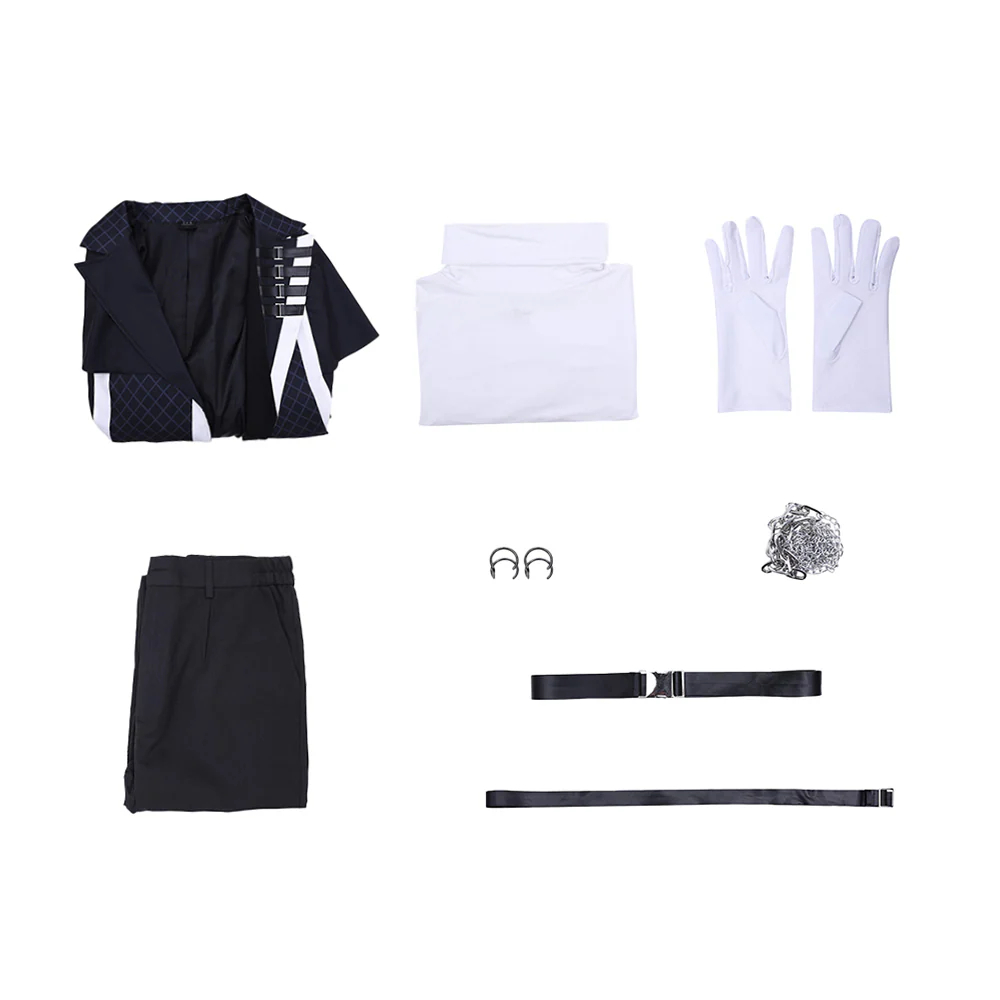 Tamon's B-Side Keito Tachibana Cosplay Costume Black Coat Pants Set Outfit Men Halloween Carnival Party 