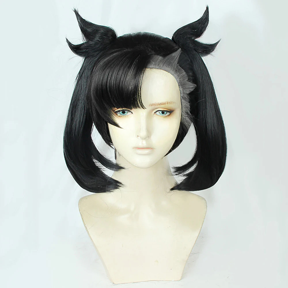 PM Sword And Shield Marnie Black Grey Cosplay Wig