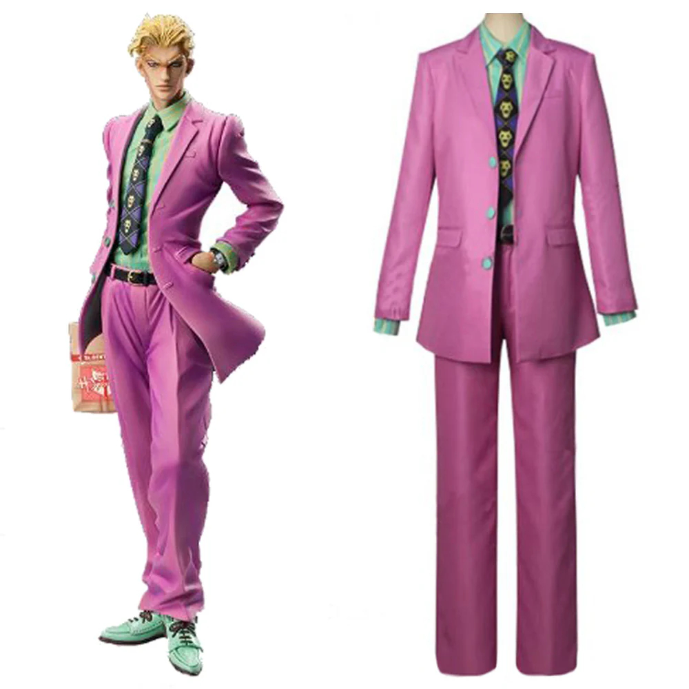JoJo's Bizarre Adventure Yoshikage Kira Pink Cosplay Costume
