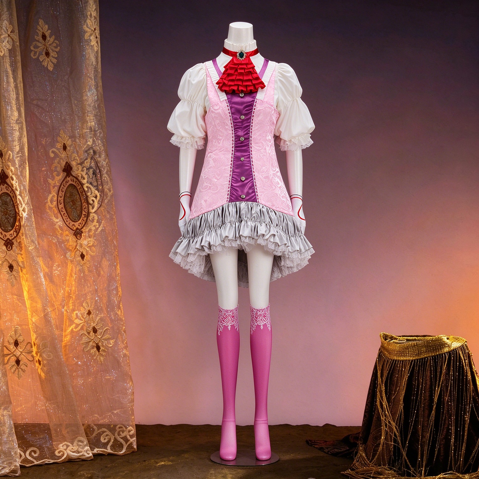 Fighting Heiress Lili Cosplay Costume Pink Dress