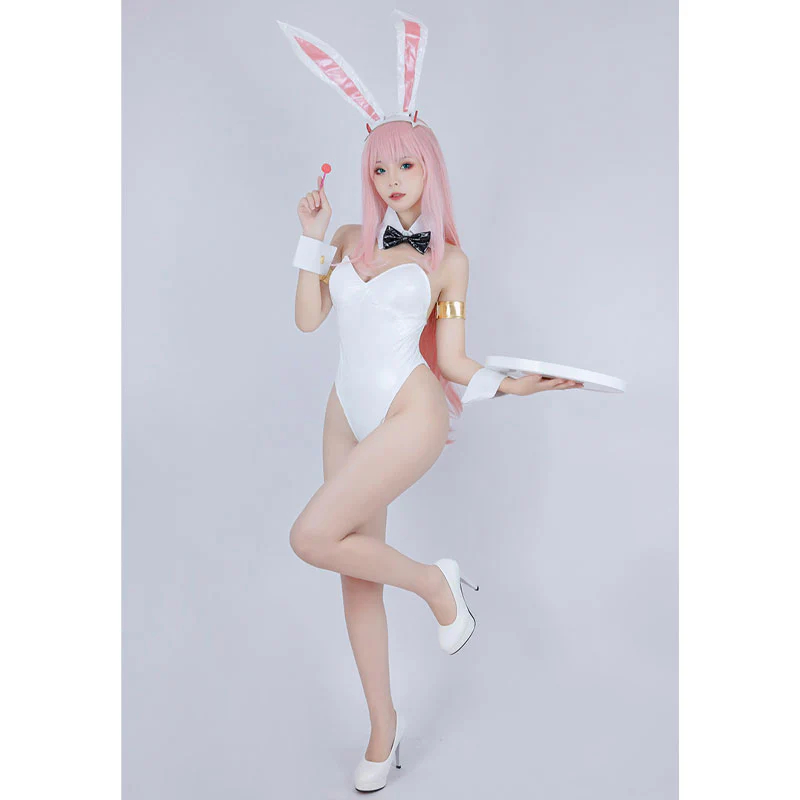Anime DARLING in the FRANXX 02 Zero Two Bunny Girl White Cosplay Costumes