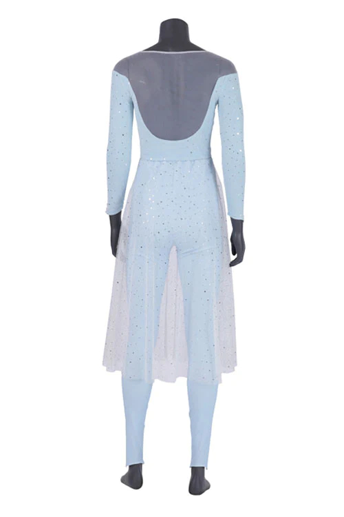 Frozen 2 Elsa Blue Dress Suit Halloween Cosplay Costume Full Set