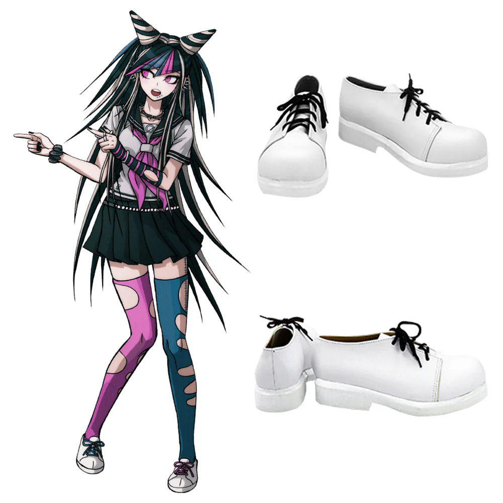 Danganronpa 2: Goodbye Despair Ibuki Mioda White Cosplay Shoes