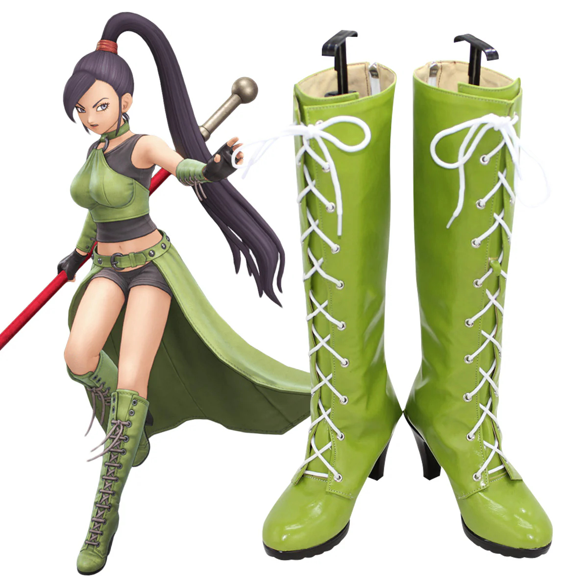 Dragon Quest XI: Echoes of an Elusive Age DQ11 Martina Green Cosplay Shoes