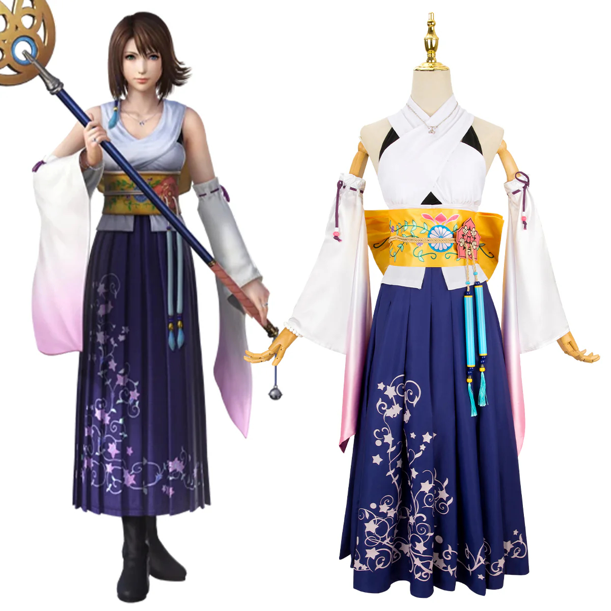 Final Fantasy X FF10 Yuna Cosplay Costume 