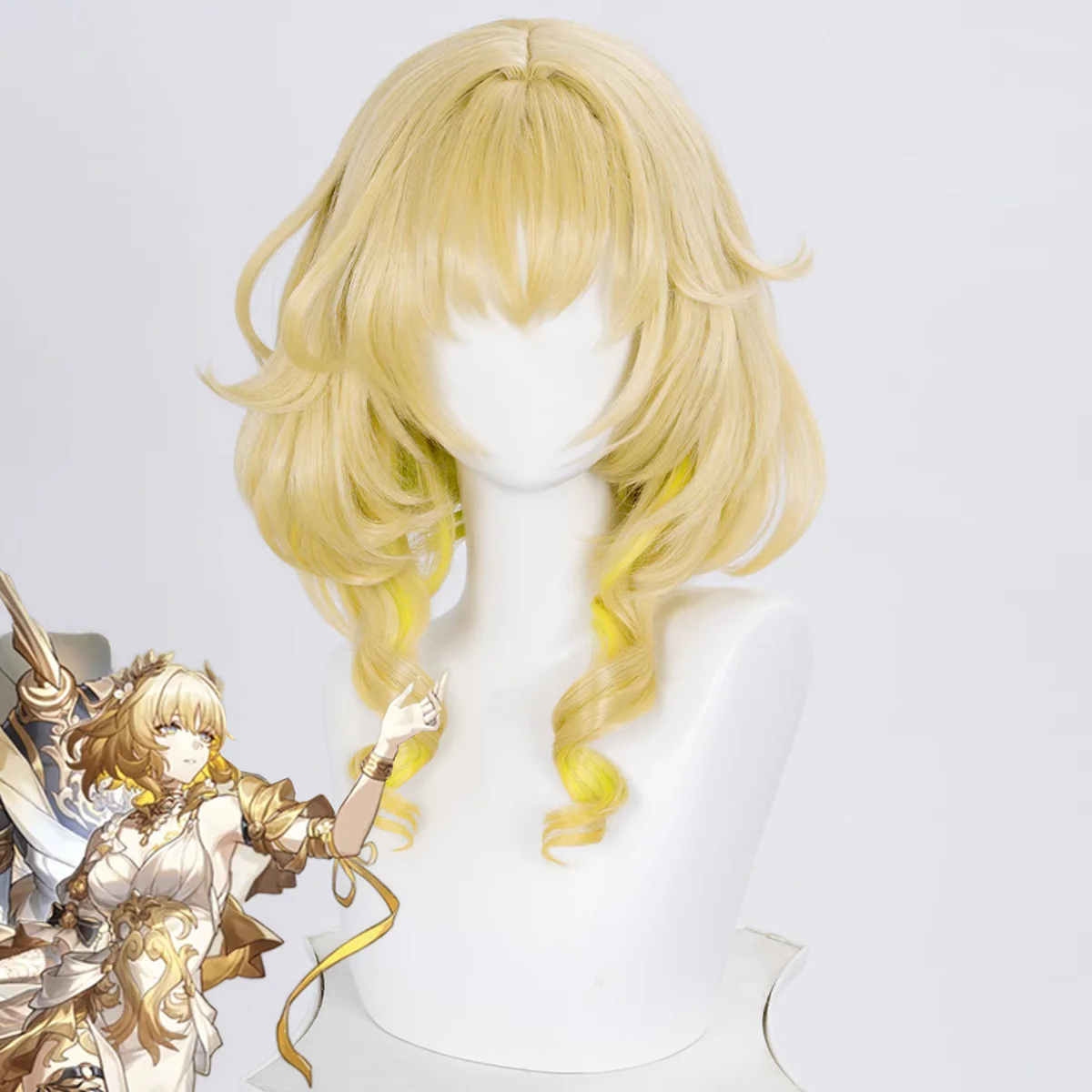 Honkai: Star Rail Saga of Heroes Aglaea Golden Cosplay Wig
