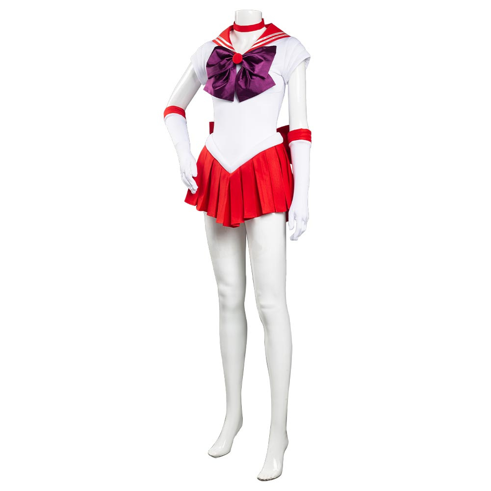 Sailor Moon Hino Rei Sailor Mars Red Uniform Dress Outfits Cosplay Costume
