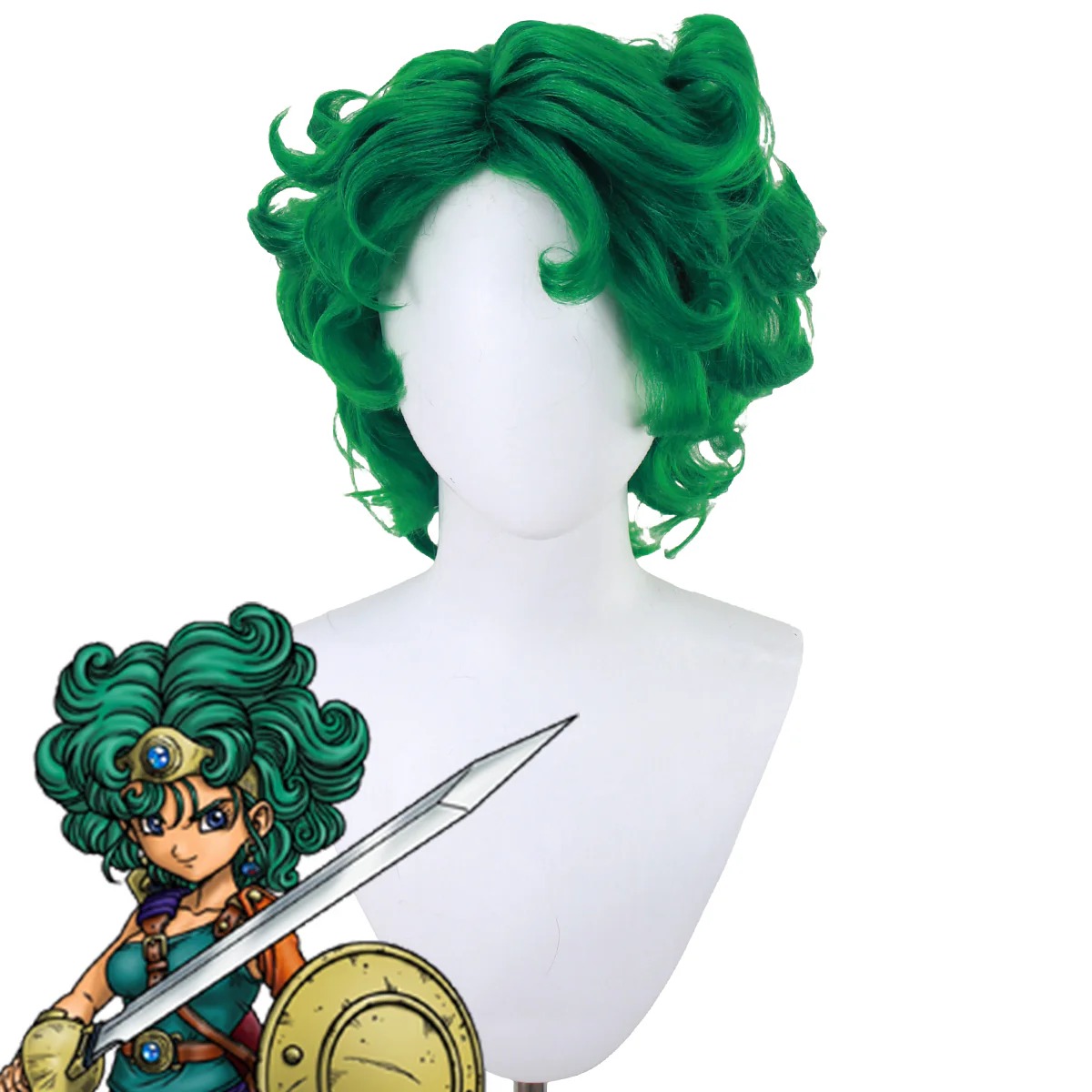 Dragon Quest IV Heroine Green Cosplay Wig