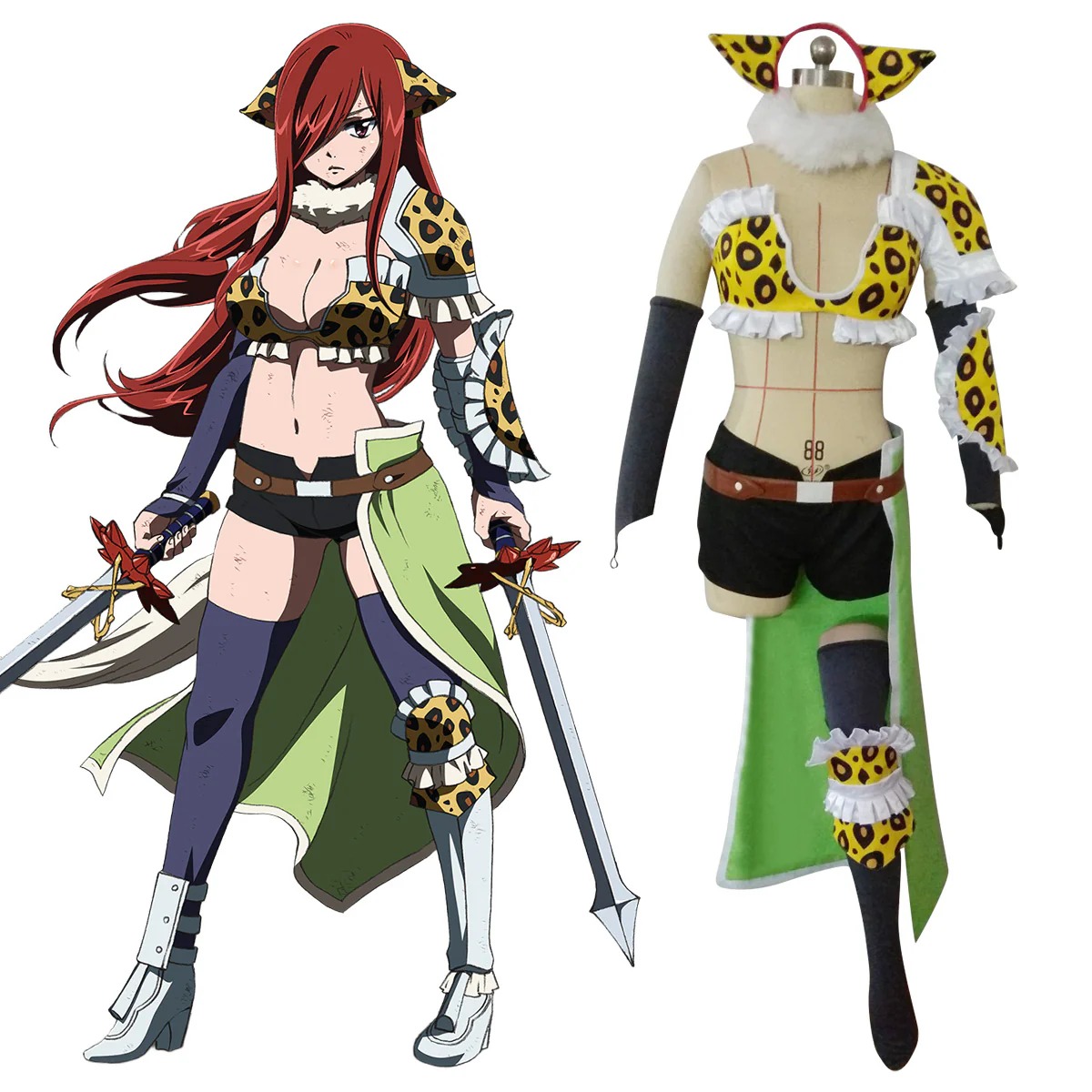 Fairy Tail: Dragon Cry Erza Scarlet Combat Clothing Cosplay Costume