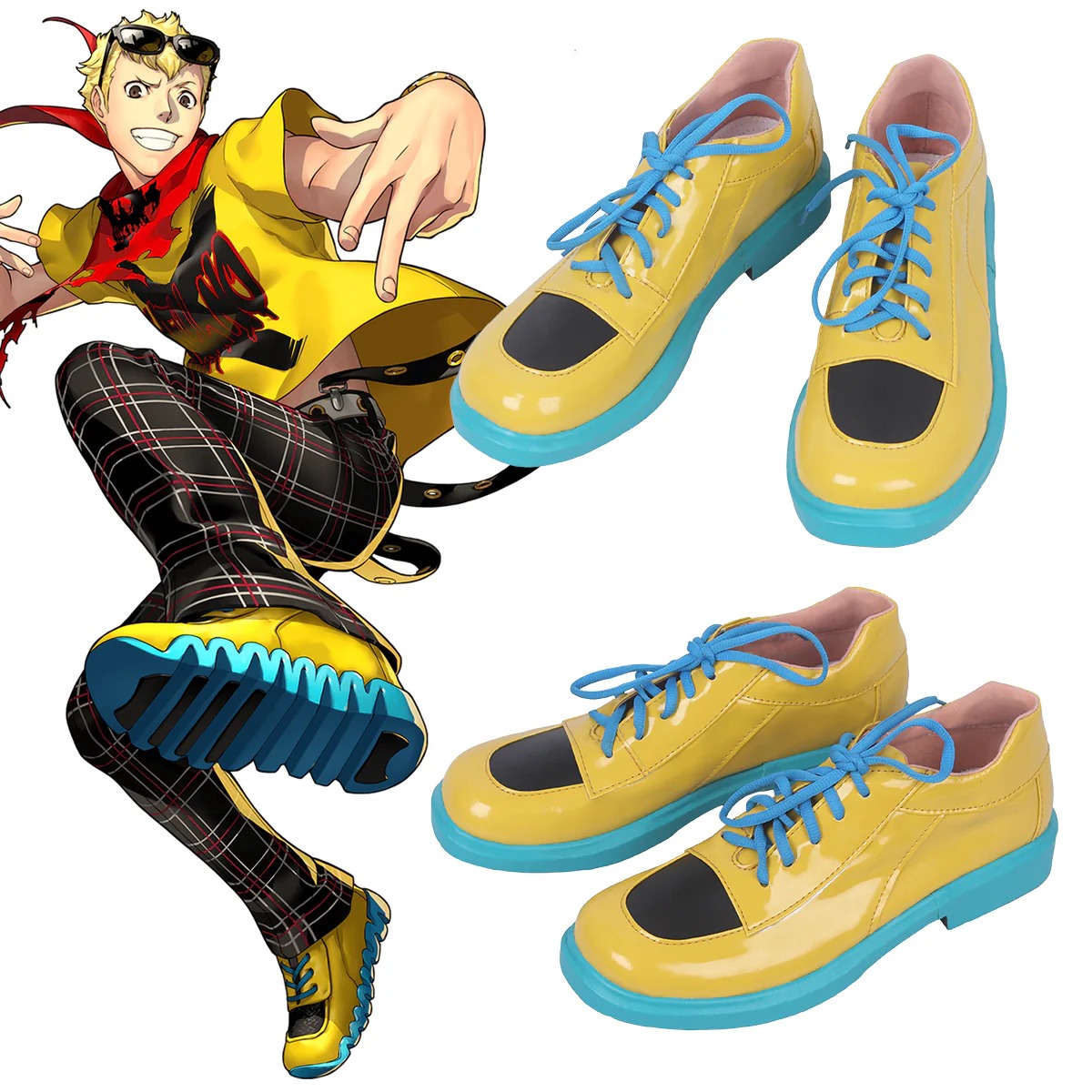 Persona 5: Dancing Star Night Ryuji Sakamoto Yellow Cosplay Shoes