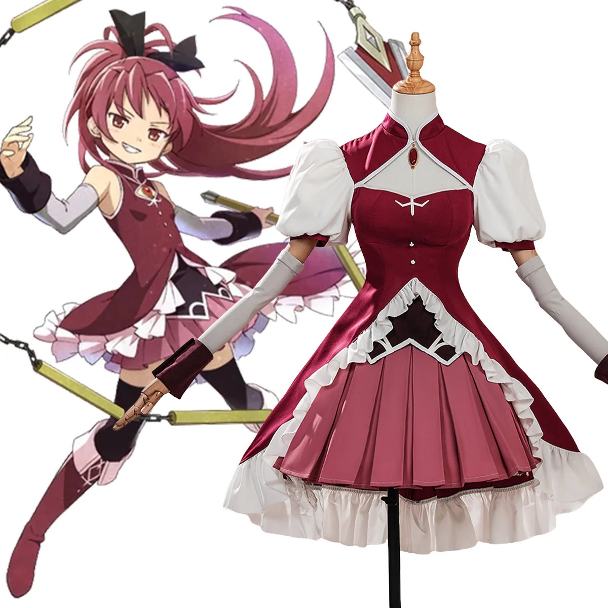 Puella Magi Madoka Magica: Walpurgisnacht Rising Kyouko Sakura Cosplay Costume