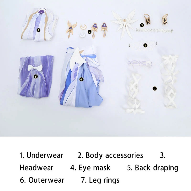 Genshin Impact Columbina Damselette Cosplay Costumes